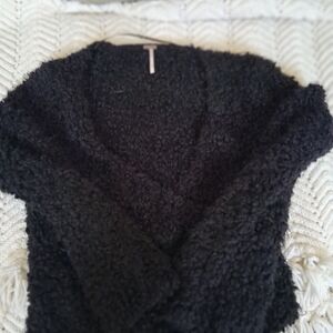 Free People Black V-Neck Sweater for Women